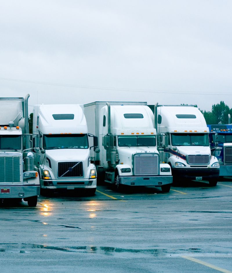 semi-trucks in parking area